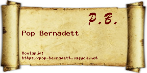 Pop Bernadett névjegykártya